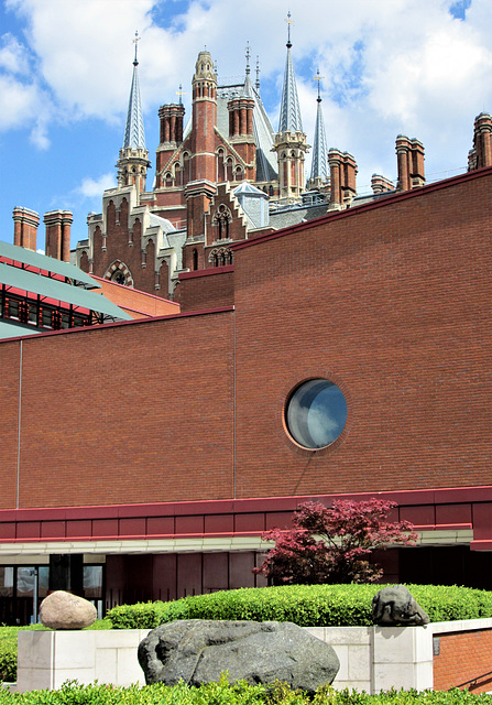 The British Library - Piazza view of St.Pancras hotel