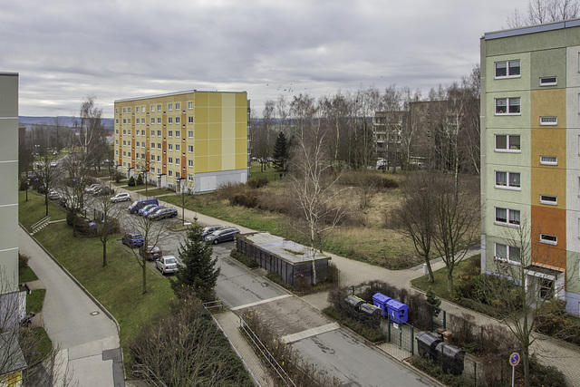 Blick in die Friedrich-Viertel-Straße