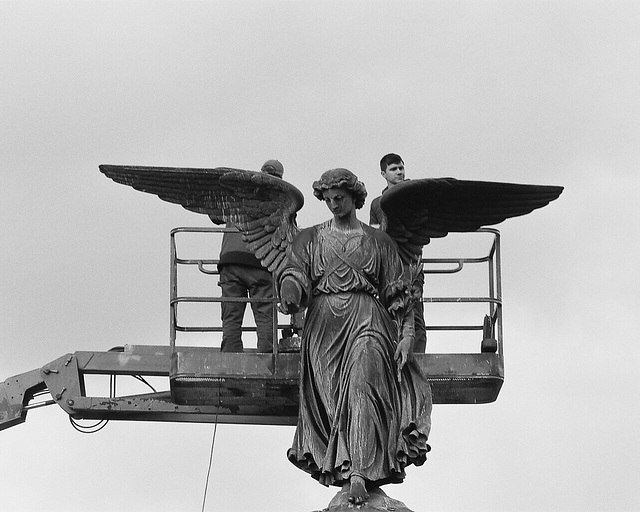 Cleaning the angel