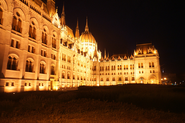 Hungarian Parliament At Night