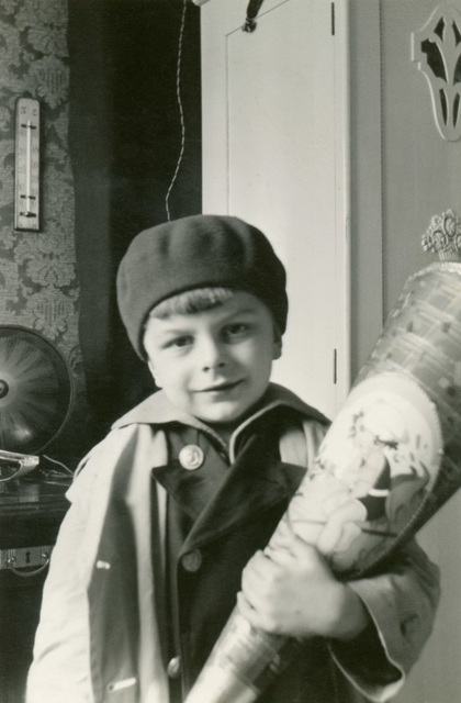 A Boy and His Schultüte on His First Day of School