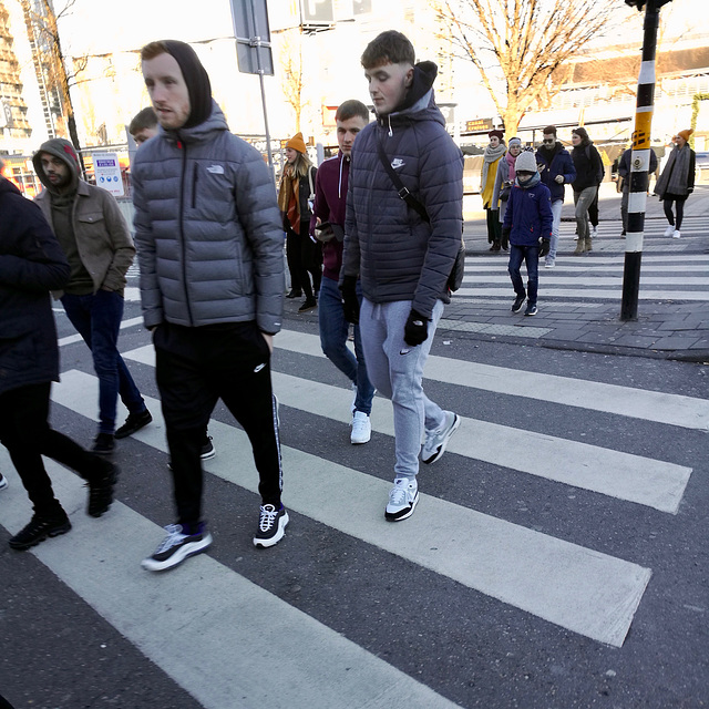 Crossing the road in Amsterdam