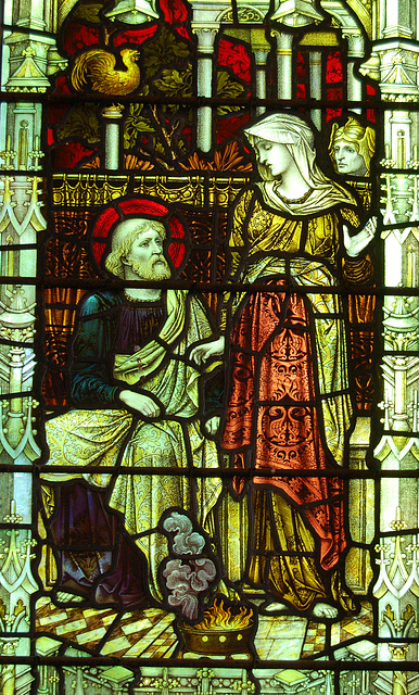 Stained Glass in East Window of the Redundant Church of St Luke, Greystead, Northumberland