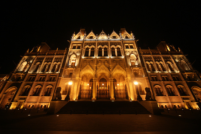 Hungarian Parliament At Night