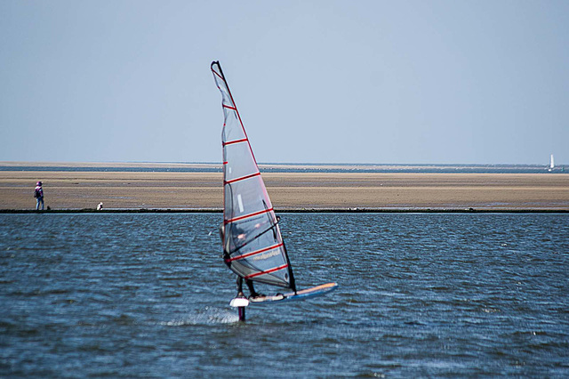 A windsurfer at West Kirby