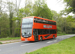 Mulleys Motorways YJ23 EKN at Fiveways, Barton Mills - 26 Apr 2025 (P1200882)