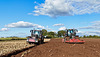 Ploughing and drilling new wheat crop