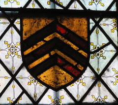 elham church, kent,  glass, heraldry, c15 (46)