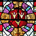 elham church, kent,  glass, heraldry, c16,  (47)