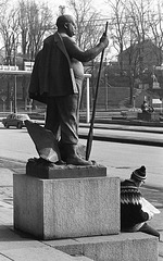 Man reading newspaper