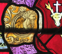 elham church, kent,  glass, heraldry, c16,  (49)