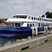 Das Fährschiff LEMAN im Hafen von Lausanne Ouchy