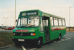 Ambassador Travel 500 (L938 ORC) at the Airport Park and Ride terminal, Norwich – 18 Mar 1995 (255-05)