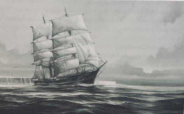 HMS Discovery in the Ross Sea on the Great Ice Barrier
