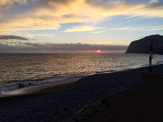 Sunset looking to Cabo Girão from Praia Formosa, Madeira