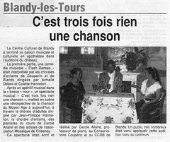 Spectacle à Blandy-les-Tours : C'est trois fois rien une chanson le 22 juin 2002