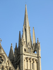peterborough cathedral (1) c14 spire on s.w. turret