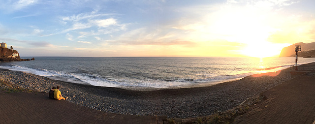 Sunset panorama, Praia Formosa, Madeira.
