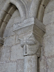 peterborough cathedral (2) column swallower capital in north aisle