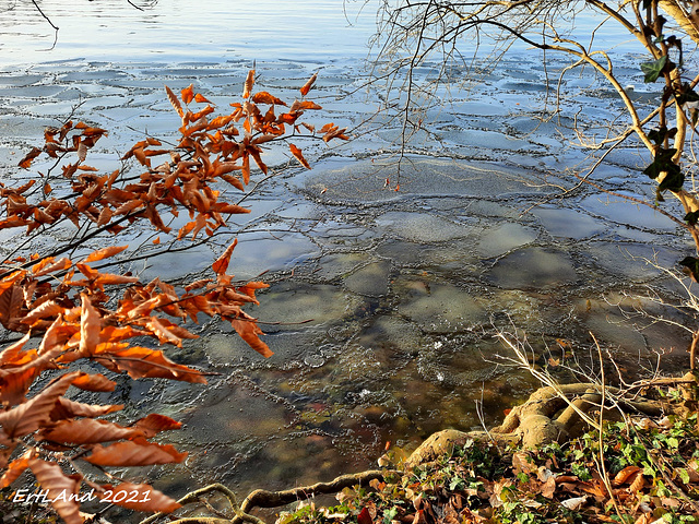 Eisschollen auf dem Schweriner See