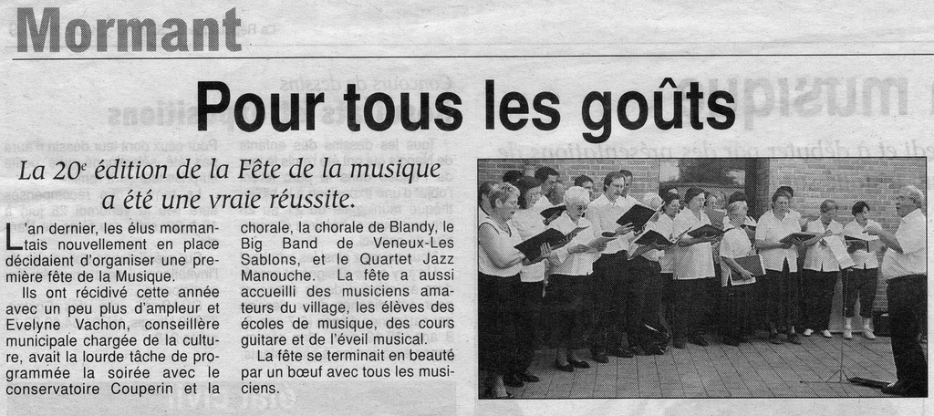 Fête de la musique à Mormant le 21 juin 2002