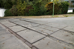 Reste von Zechenbahngleisen auf der Industriestraße (Herne) / 3.10.2020