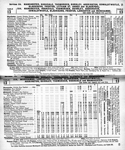 ipernity: Ribble services X4 and X14 timetable - 16 May to 27 Sep 1964 ...