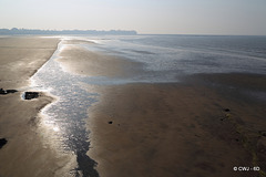 The entirely deserted beach at Alibagh from the Ferry Quay.