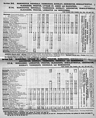 Ribble services X4 and X14 timetable – 4 Jun to 25 Sep 1949