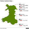 shw[7-22] - Wales, hottest days [map]