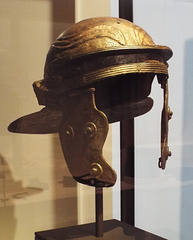 Roman Iron Helmet in the Archaeological Museum of Madrid, October 2022