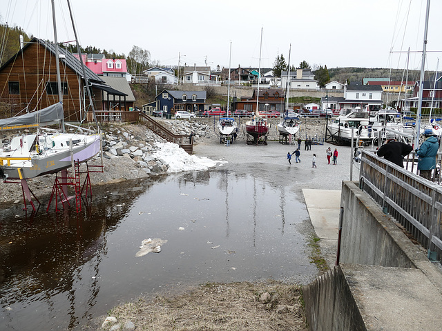 Day 10, dry dock, Tadoussac, begins to fill