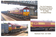 EWS 66006 passing Newhaven Town 23 7 2024
