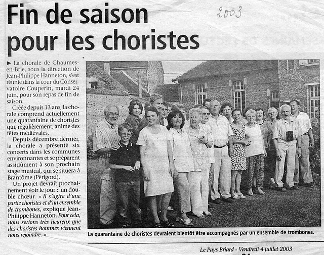 Fin de saison à Chaumes-en-Brie 24 juin 2003