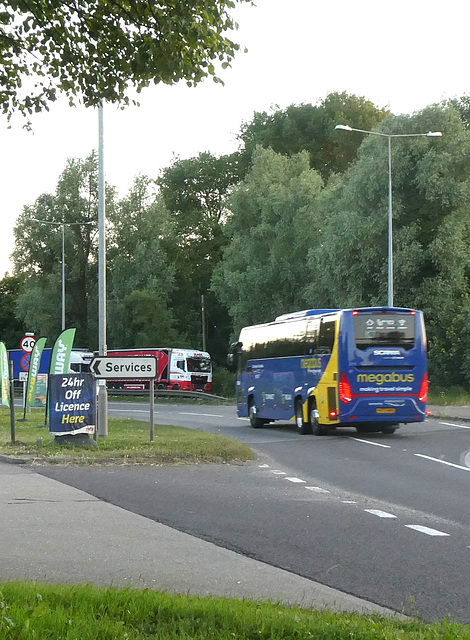 Prospect Coaches (Megabus contractor) PR73 KRS at Fiveways, Barton Mills - 24 Jun 2024 (P1180646)