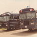 USAF hospital buses 67B 1950 and 79B 5929 at RAF Lakenheath - 4 Jul 1982 2