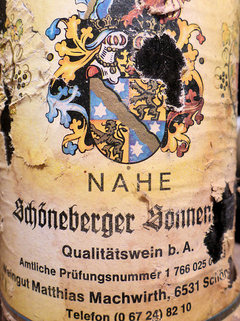 Bottle label: Eine Nah(e)Aufnahme ;)