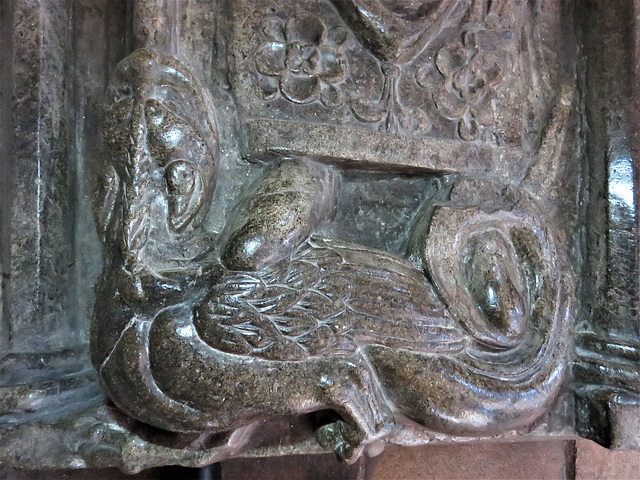 peterborough cathedral (22)c13 tomb effigy dragon