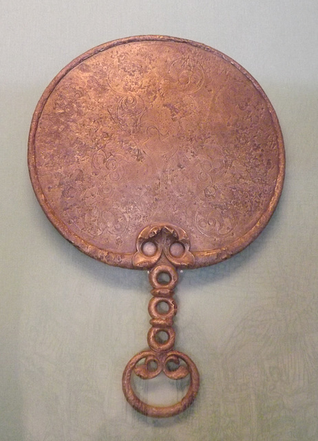 Celtic Decorated Bronze Mirror in the British Museum, May 2014