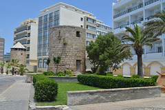 Rhodes-city, Remains of Medival Windmills on Aegean Promenade
