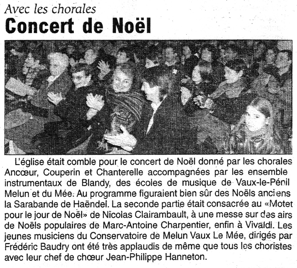 Concert à Vaux-le-Pénil le 19 décembre 2003