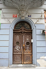 Doorway to Late Nineteenth Century Apartments on Vodickova, Prague