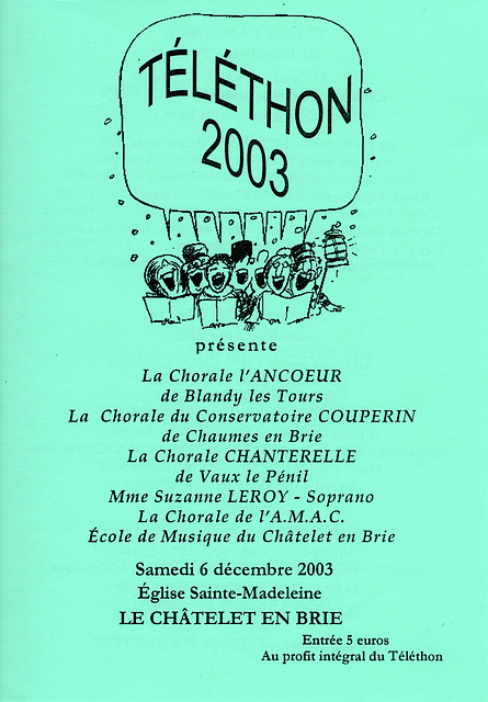 Concert au Châtelet-en-Brie le 06 décembre 2003