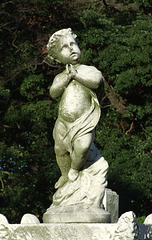 Grave with a Praying Cherub in Greenwood Cemetery, September 2010