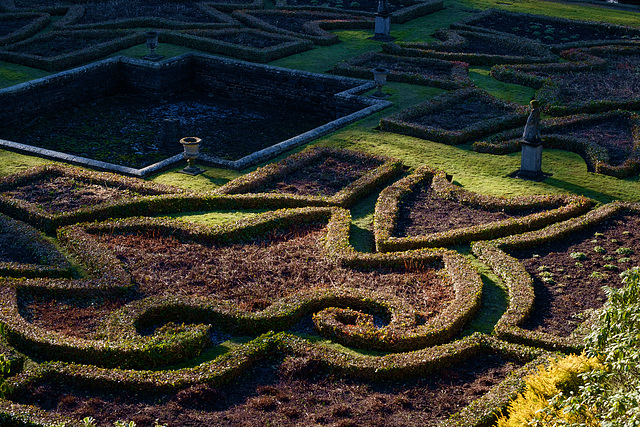 Lower formal garden in Winter