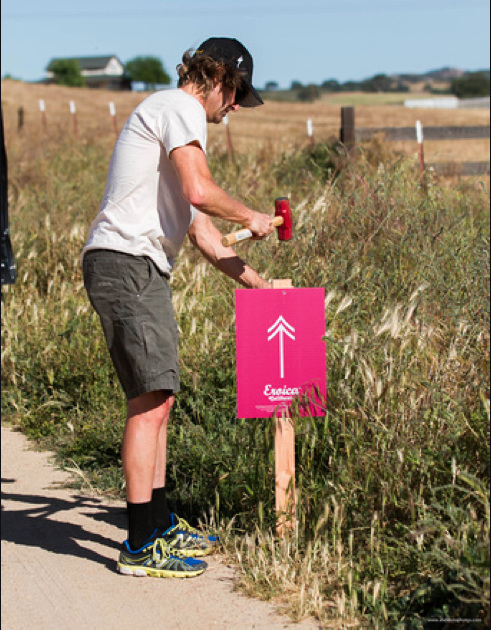 Route signs being set before the April 12 Eroica California rides