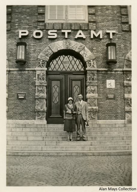 Couple at the Entrance to the Post Office, Bremen, Germany, July 5, 1931 Couple at the Entrance to the Post Office, Bremen, Germany, July 5, 1931