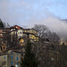 The village of Rialmosso perched high on slope, at 1020 m above sea level