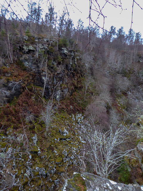 Across the ravine from Huntly's Crag