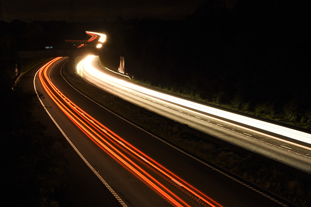 Motorway at night.